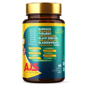 Capsules AJS Nutrition 3200mg de Mousse de Mer, vue de face