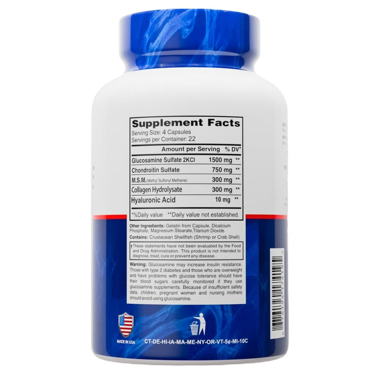 Capsules ALFLEXIL Glucosamine et Chondroïtine prêtes à être prises