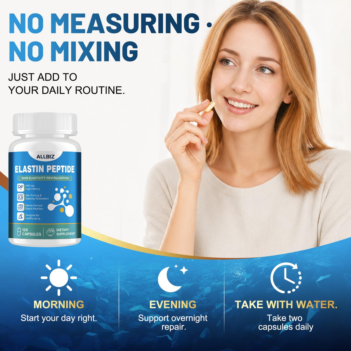 Capsules ALLBIZ Elastine Peptides en gros plan