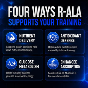 Capsules ALLMAX R+ALA ouvertes avec une capsule à côté