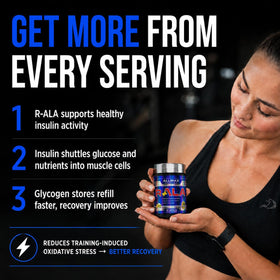 Capsules ALLMAX R+ALA sur fond blanc