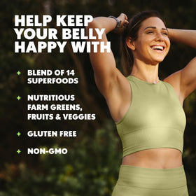 Capsules Amazing Grass Super Greens sur un fond naturel