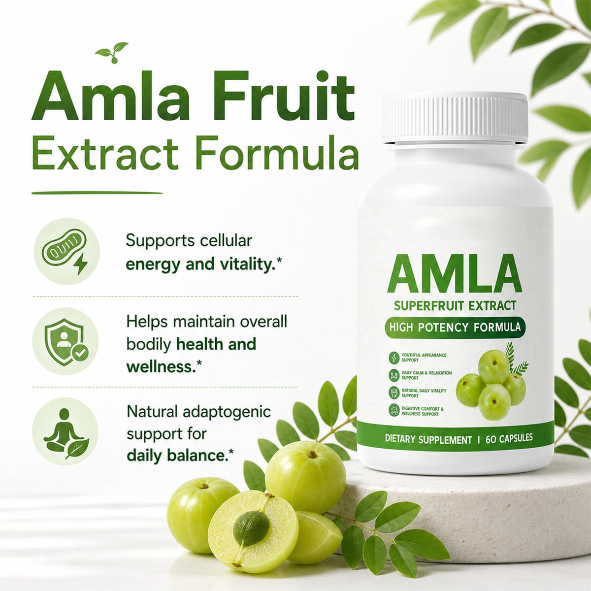 Capsules Amla Bio Alevia sur une surface en bois