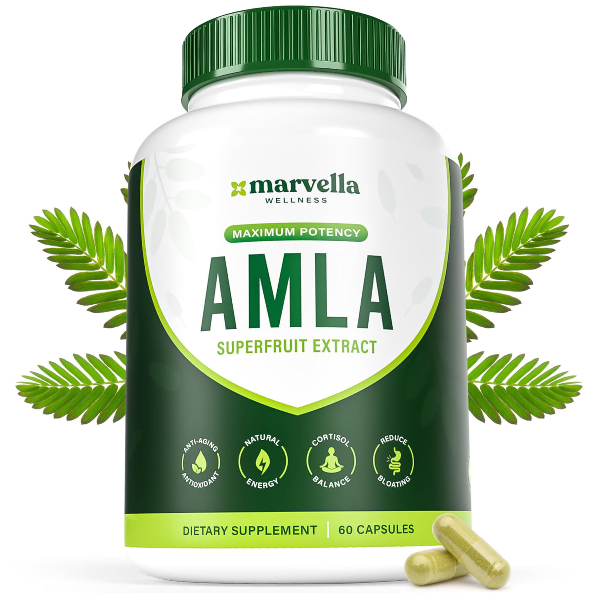 Capsules Amla Bio Marvella Wellness 1000mg vue de face