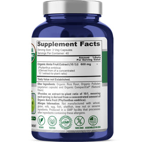 Capsules Amla Bio NusaPure sur fond blanc
