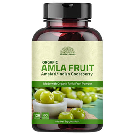 Capsules Amla Hebhac Herbs 120 g vue avant avec étiquette