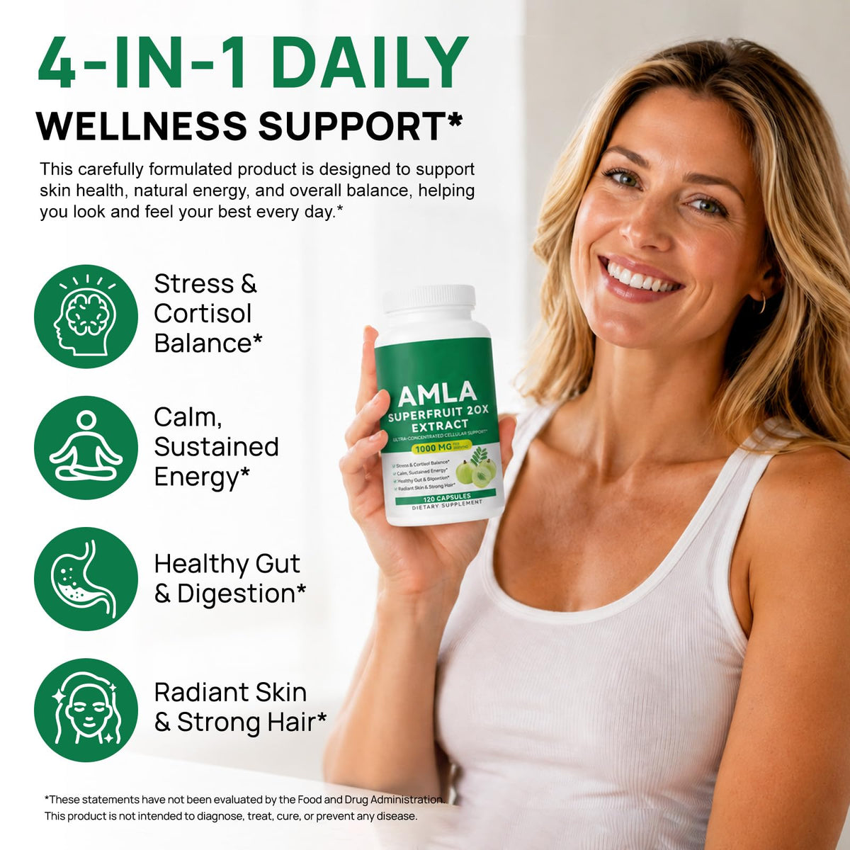 Capsules Amla JYVGNLXS sur une surface blanche