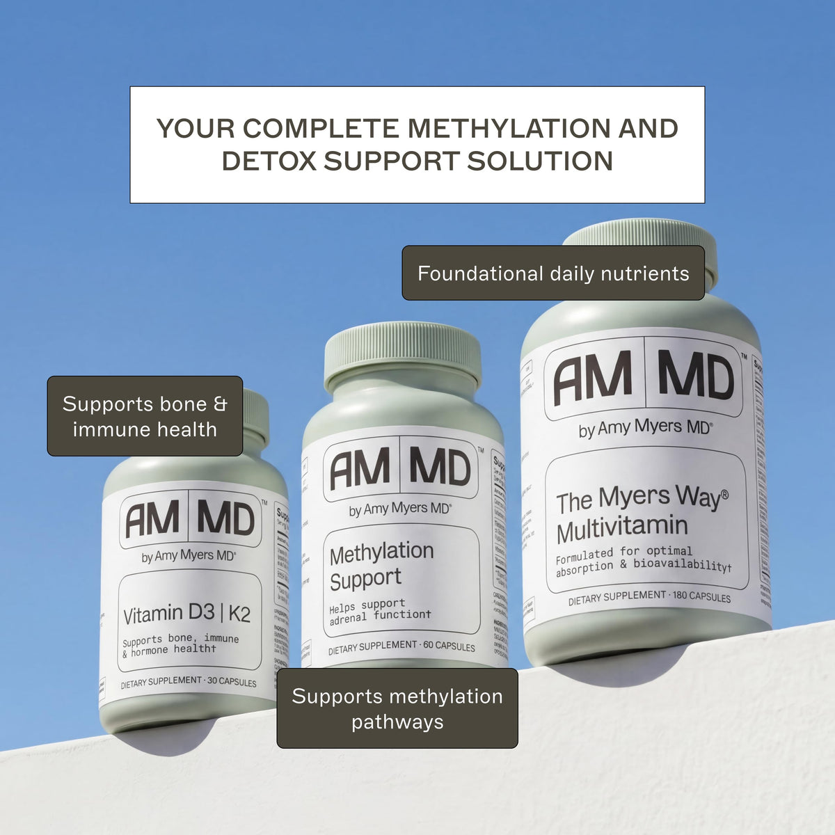 Capsules Amy Myers MD Methylation Support dans un bol