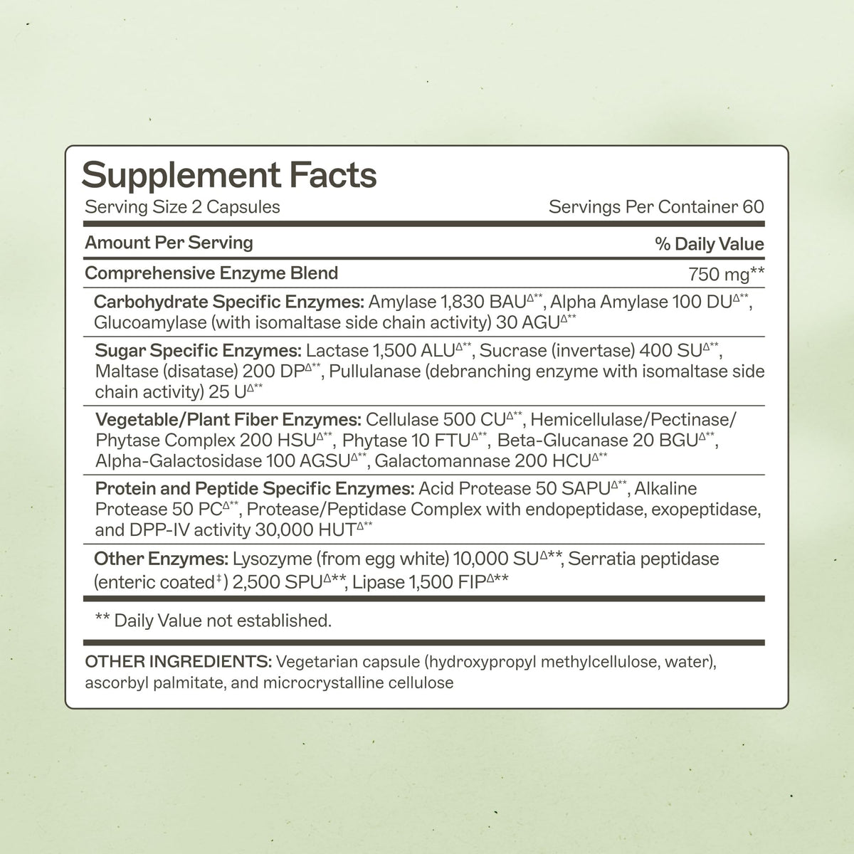 Capsules Amy Myers MD Multi-Enzymes sur fond blanc