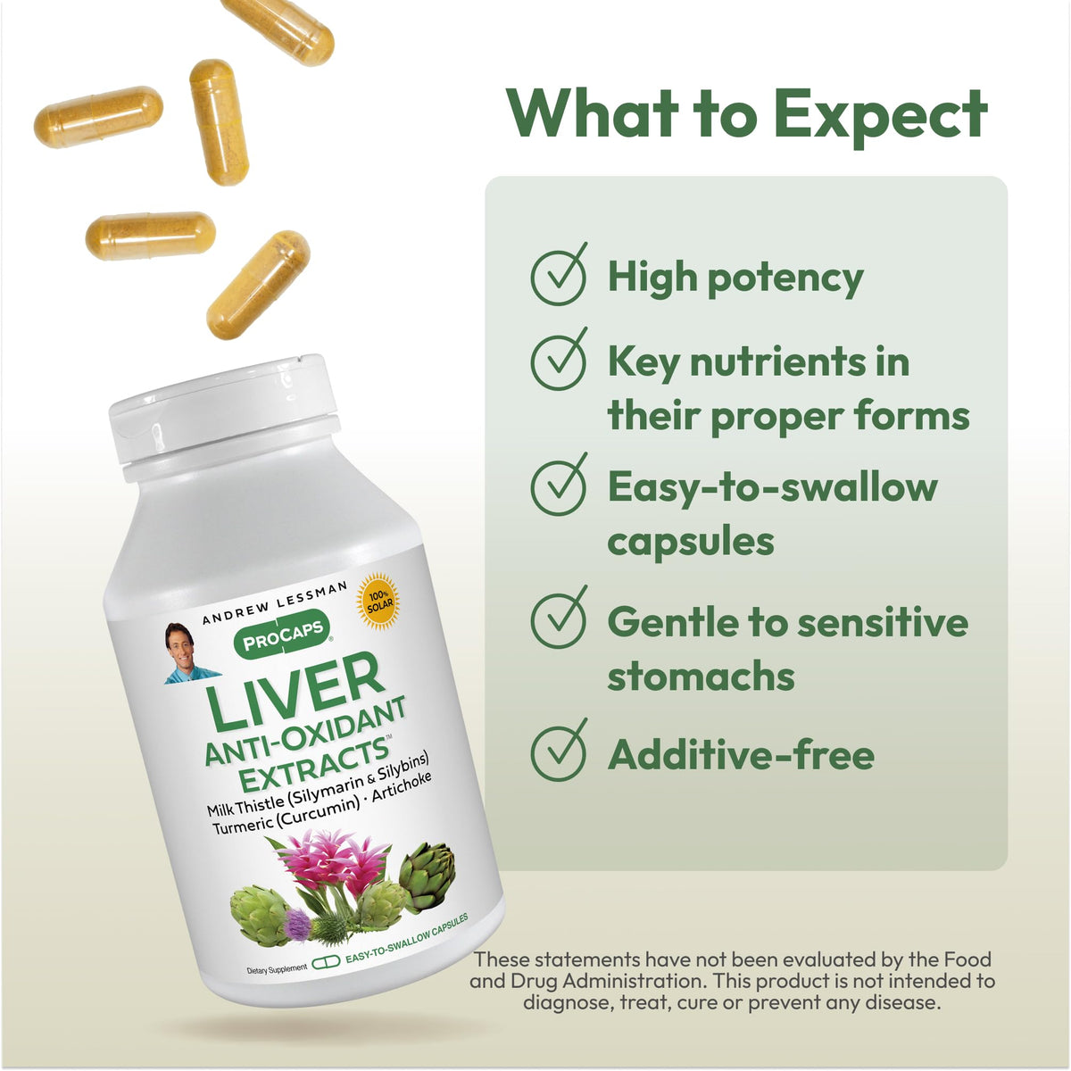 Capsules ANDREW LESSMAN sur un fond naturel