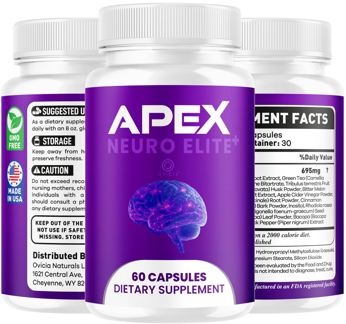 Capsules Apex Neuro Elite, image de lifestyle avec un verre d'eau