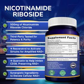 Capsules aSquared Nutrition NAD+ 500mg dans une main