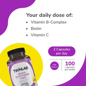 Capsules B-Complex Twinlab sur fond blanc