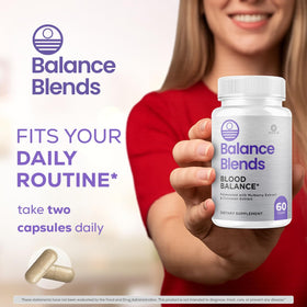Capsules Balance Blends d'OVICIA sur un fond neutre