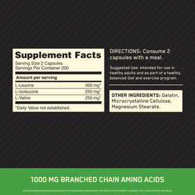 Capsules BCAA Optimum Nutrition sur une surface blanche