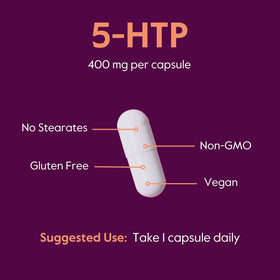 Capsules BESTVITE 5-HTP ouvertes montrant la poudre