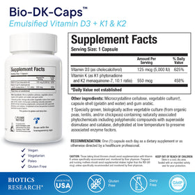 Capsules Bio-DK Caps™ en gros plan montrant leur taille
