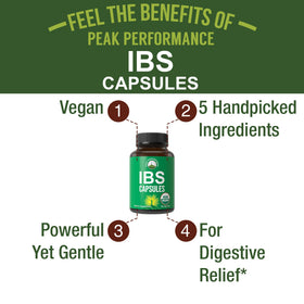 Capsules Bio IBS Peak Performance sur un fond neutre