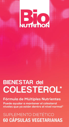 Capsules Bio Nutrition Cholesterol Wellness sur une surface blanche