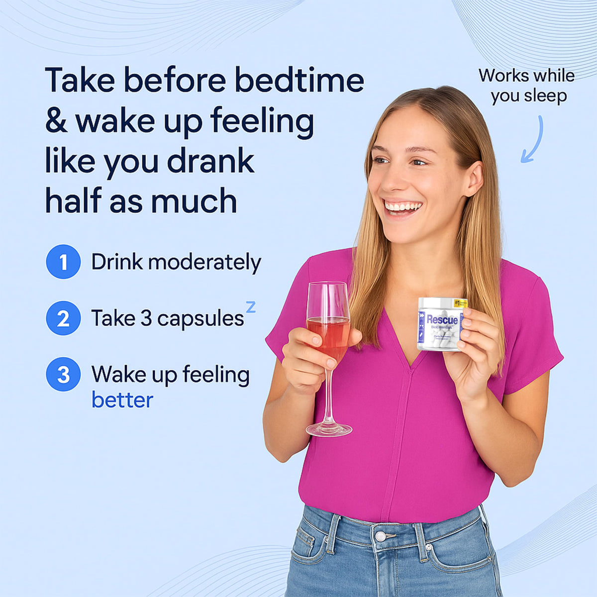 Capsules BioEssentials Restore sur une table