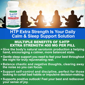 Capsules BioWisdom 5-HTP 400mg dans un verre
