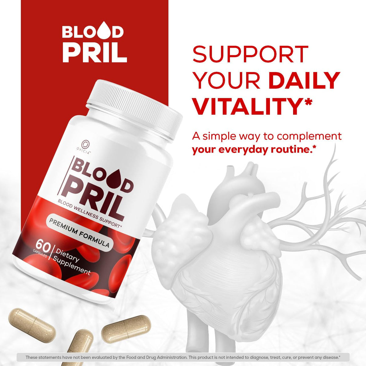 Capsules Blood Pril d'OVICIA - vue de côté avec dosage