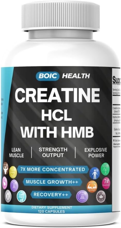 Capsules BOIC Créatine HCL + HMB en vue de face