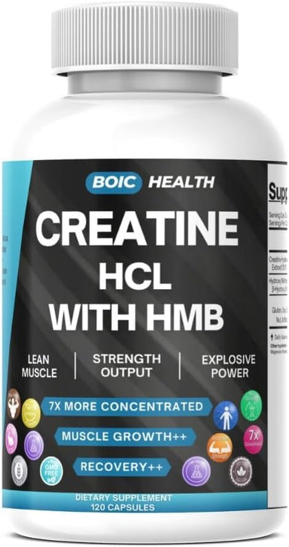 Capsules BOIC Créatine HCL + HMB en vue de face