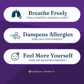 Capsules Breathe-X LifeSeasons sur une surface blanche