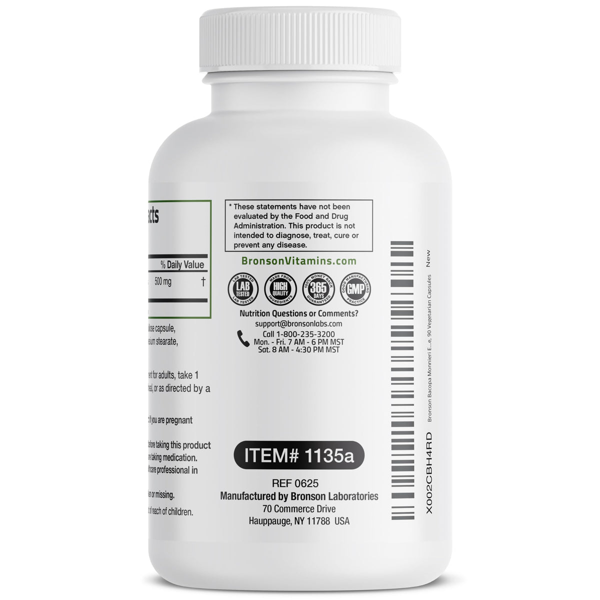 Capsules Bronson Bacopa Monnieri Extrait 500 mg ouvertes