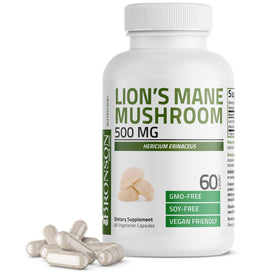 Capsules Bronson Lion's Mane 500mg vue de face dans l'emballage