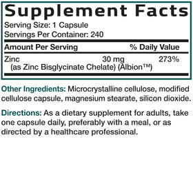 Capsules Bronson Zinc Glycinate avec des ingrédients naturels