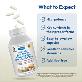 Capsules Calcium-Magnésium K2 MK7 d'ANDREW LESSMAN sur une surface blanche