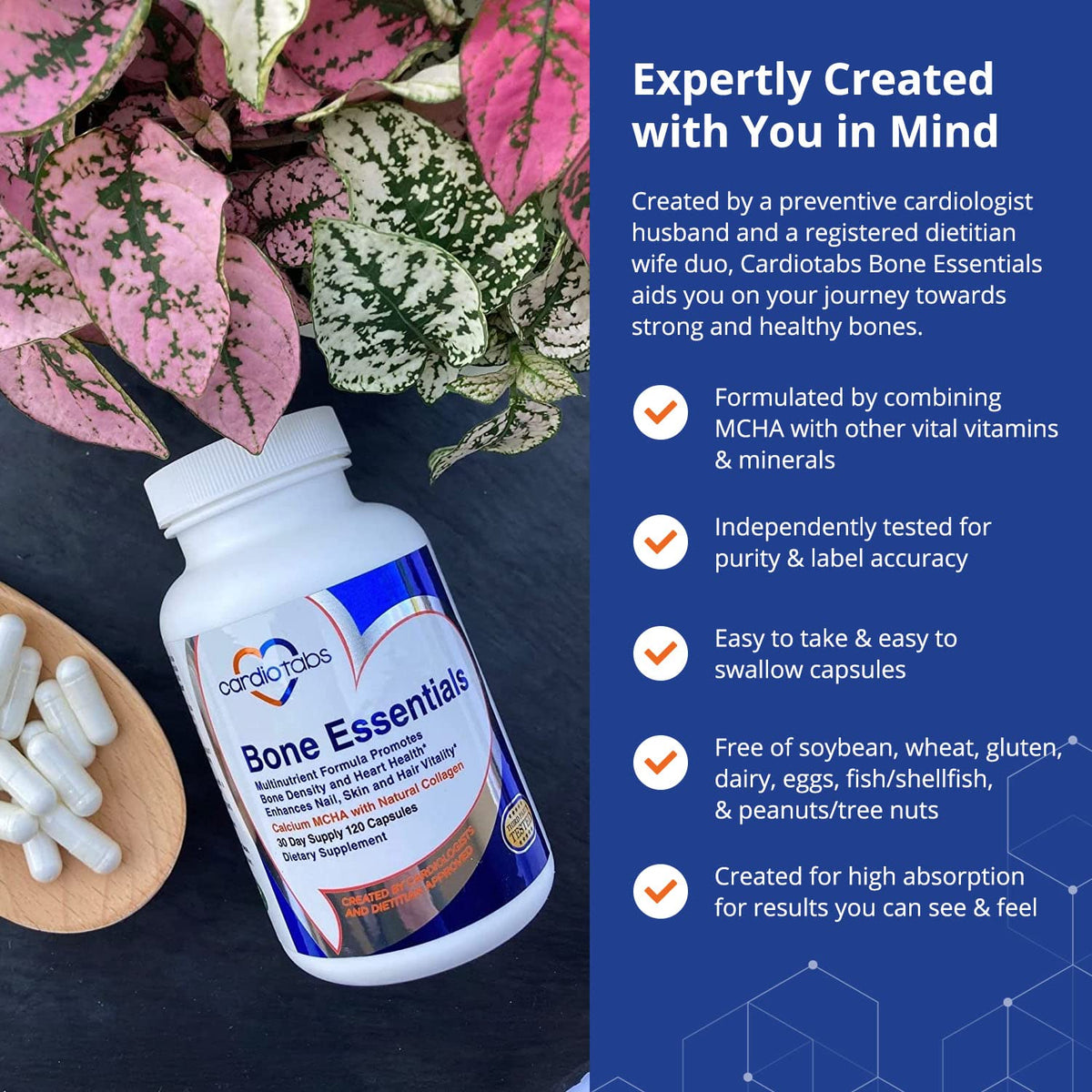 Capsules CardioTabs Calcium MCHA sur une table