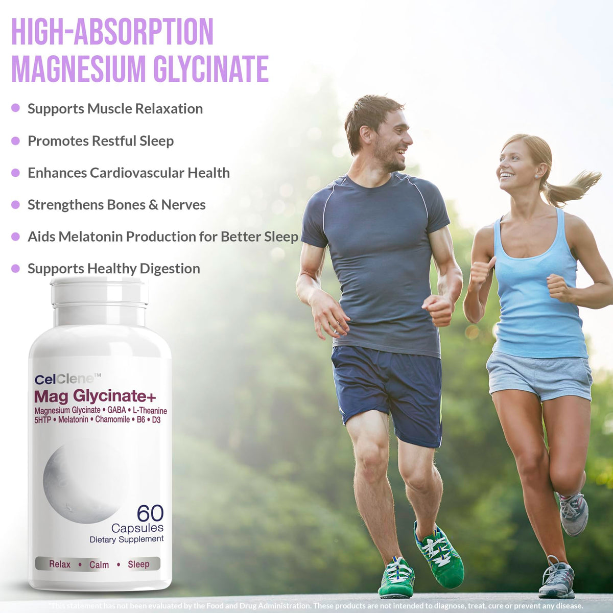 Capsules CELCLENE Magnésium Glycinate+ avec eau