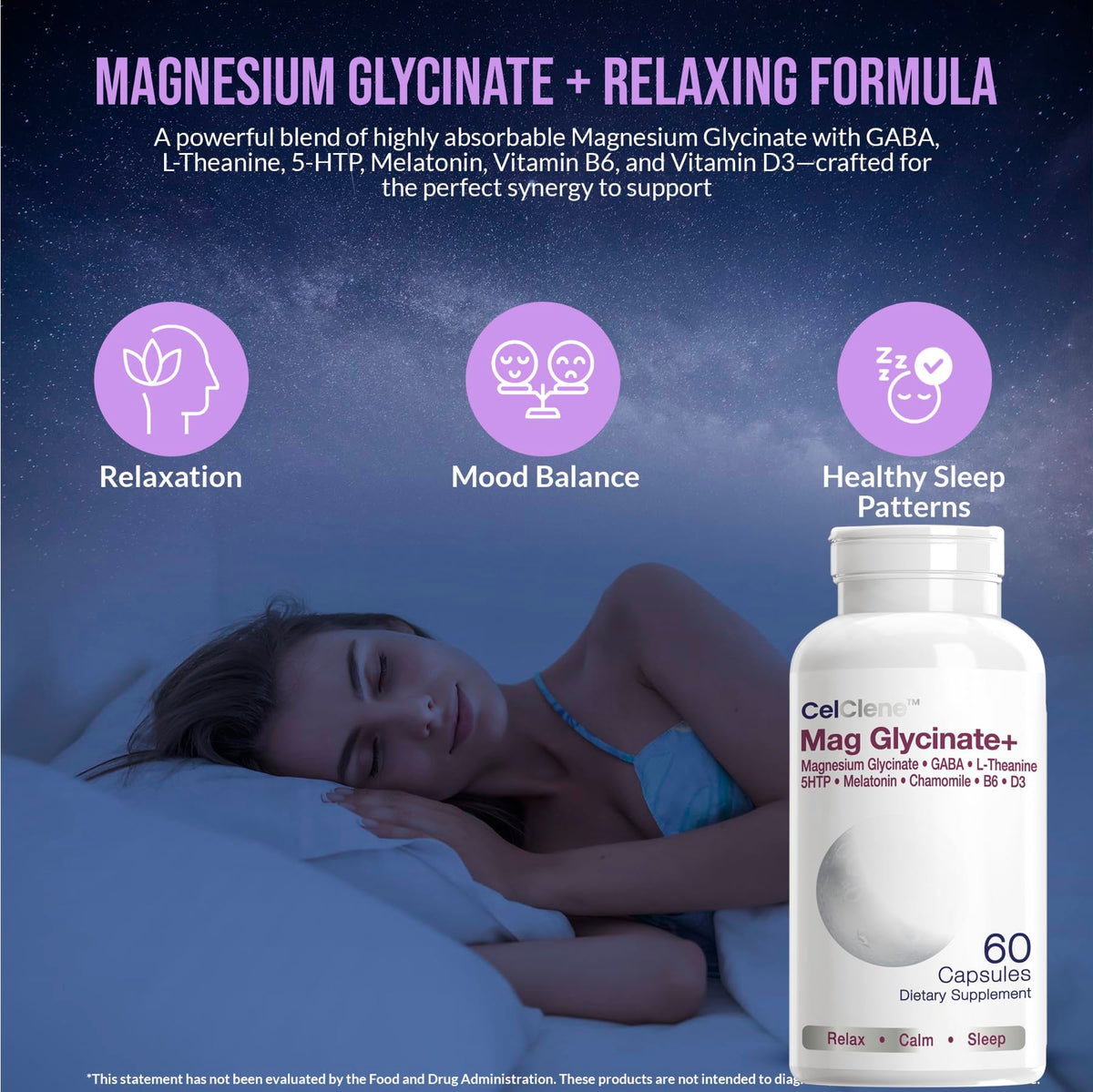 Capsules CELCLENE Magnésium Glycinate+ sur une table