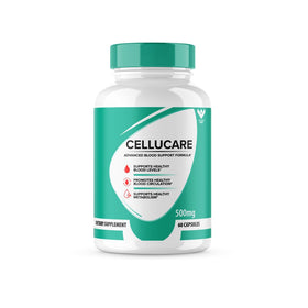 Capsules Cellucare de Vitamin Evo sur une surface blanche