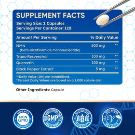 Capsules CFILIHTC NMN 500mg sur fond blanc