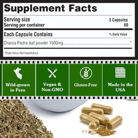 Capsules Chanca Piedra ouvertes montrant le contenu