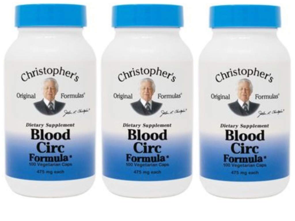 Capsules Circulation Christopher's Original Formulas, vue avant du flacon