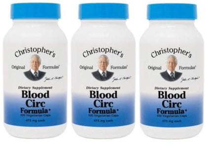 Capsules Circulation Christopher's Original Formulas, vue avant du flacon