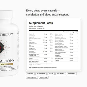 Capsules Circulation+ de Dear Apothecary sur fond blanc