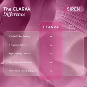 Capsules CLARVA Complément Alimentaire Femme sur une surface en bois
