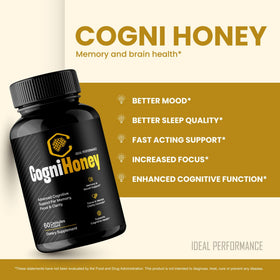 Capsules CogniHoney mises en scène sur une table