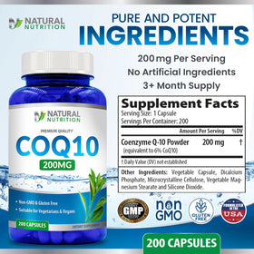 Capsules CoQ10 200mg sur une cuillère