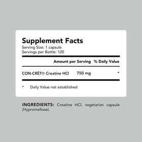 Capsules créatine HCl AMANDEAN sur une table