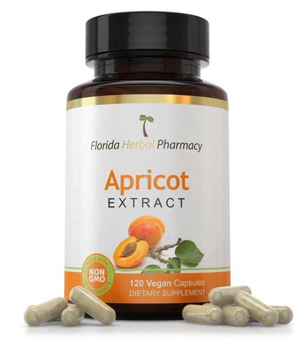 Capsules d'abricot Florida Herbal Pharmacy vue avant avec étiquette