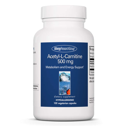 Capsules d'Acétyl L-Carnitine 500 mg, vue de l'avant