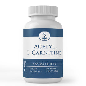 Capsules d'Acetyl L-Carnitine PURE ORIGINAL INGREDIENTS, vue de face