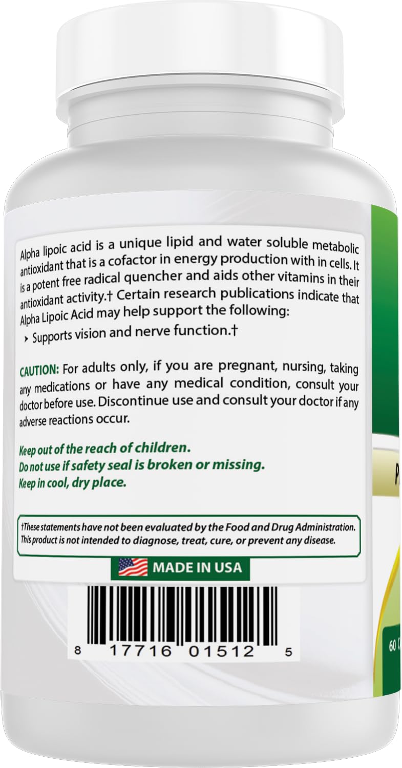 Capsules d'Acide Alpha Lipoïque 600 mg de Best Naturals avec lumière naturelle